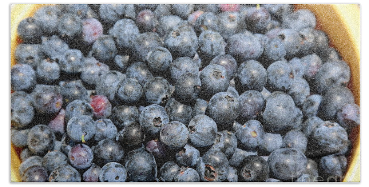 Blueberry Bath Towel featuring the photograph Bucket of Blueberries by Carol Groenen