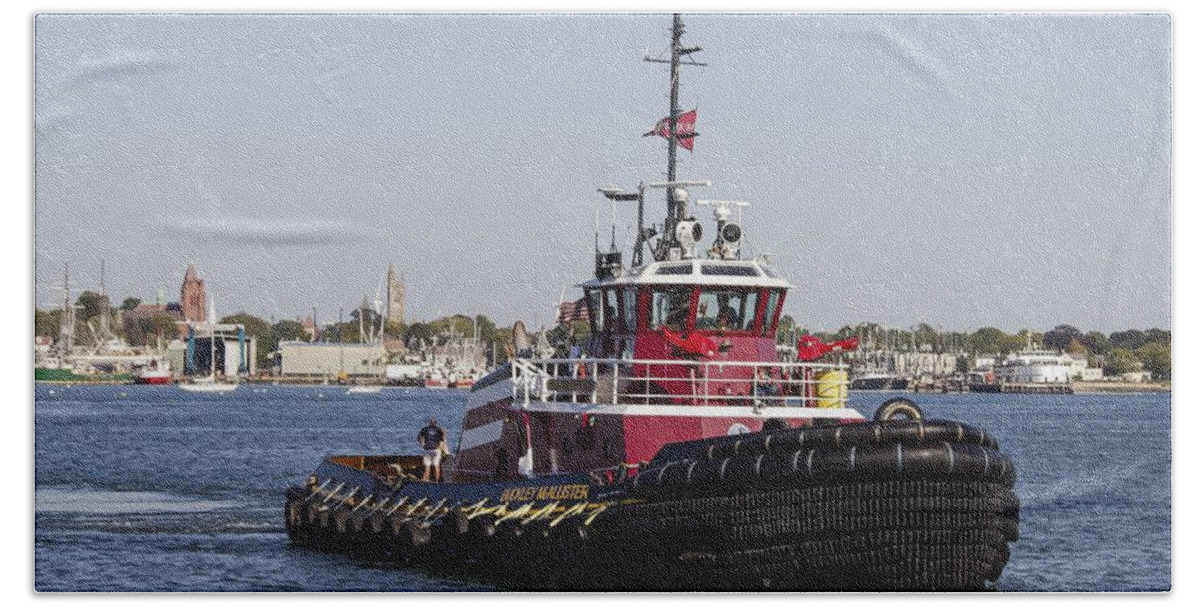 Tugboat Hand Towel featuring the photograph Buckley McAllister by Nautical Chartworks