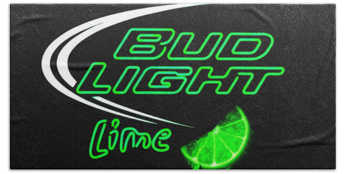  Bath Towel featuring the photograph Bud Light Lime Re-edited by Kelly Awad