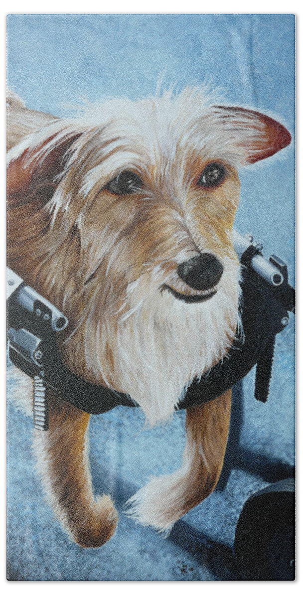 Pet Bath Towel featuring the painting Buddy's Hope by Vic Ritchey