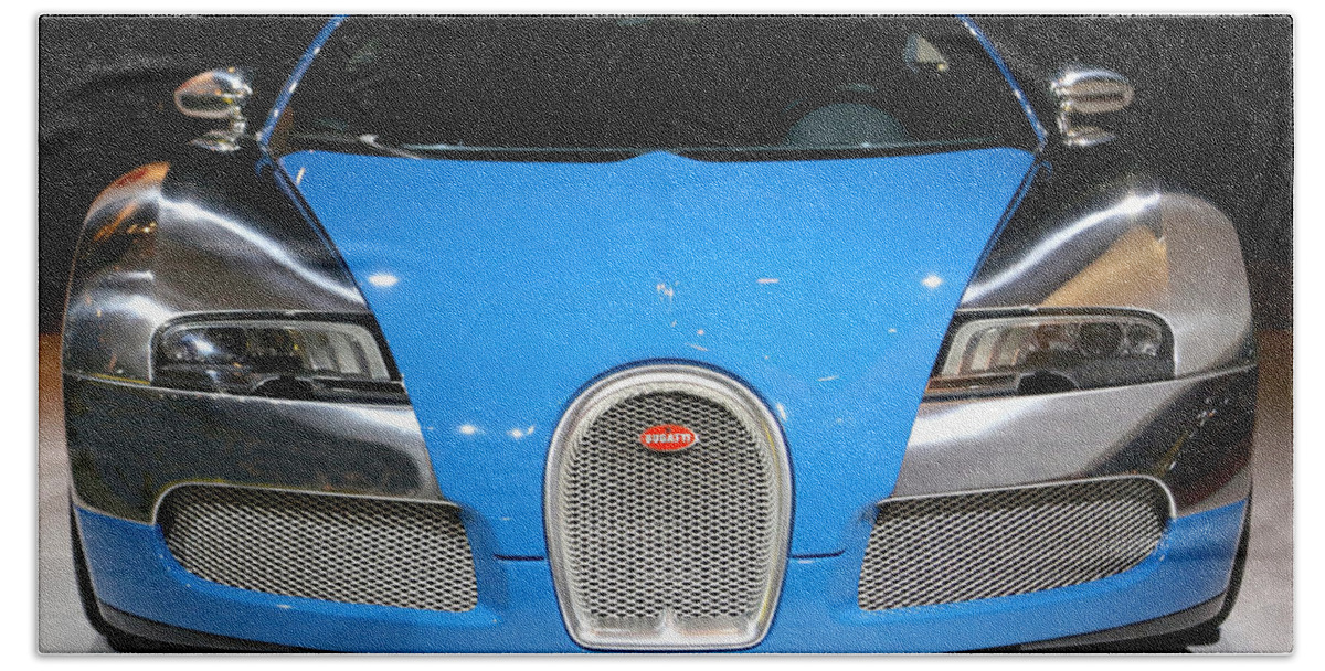 Bugatti Bath Towel featuring the photograph Bugatti Veyron by Peter Kraaibeek