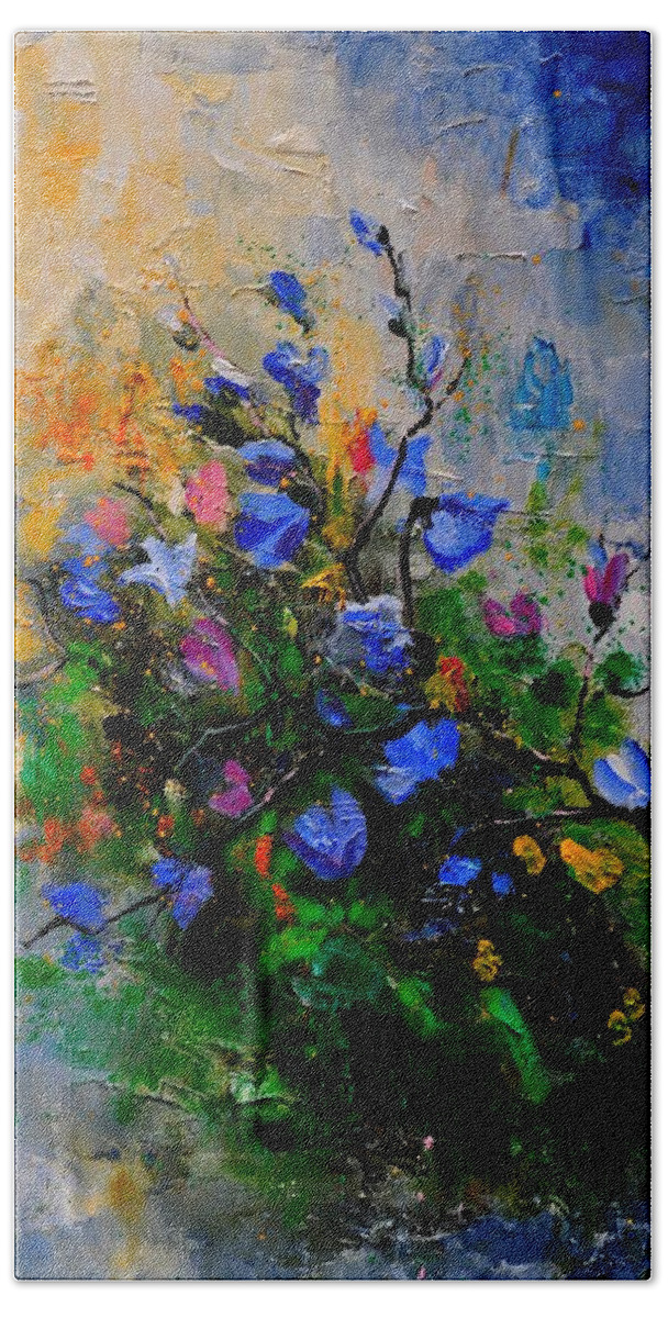 Flowers Hand Towel featuring the painting Bunch 451130 by Pol Ledent