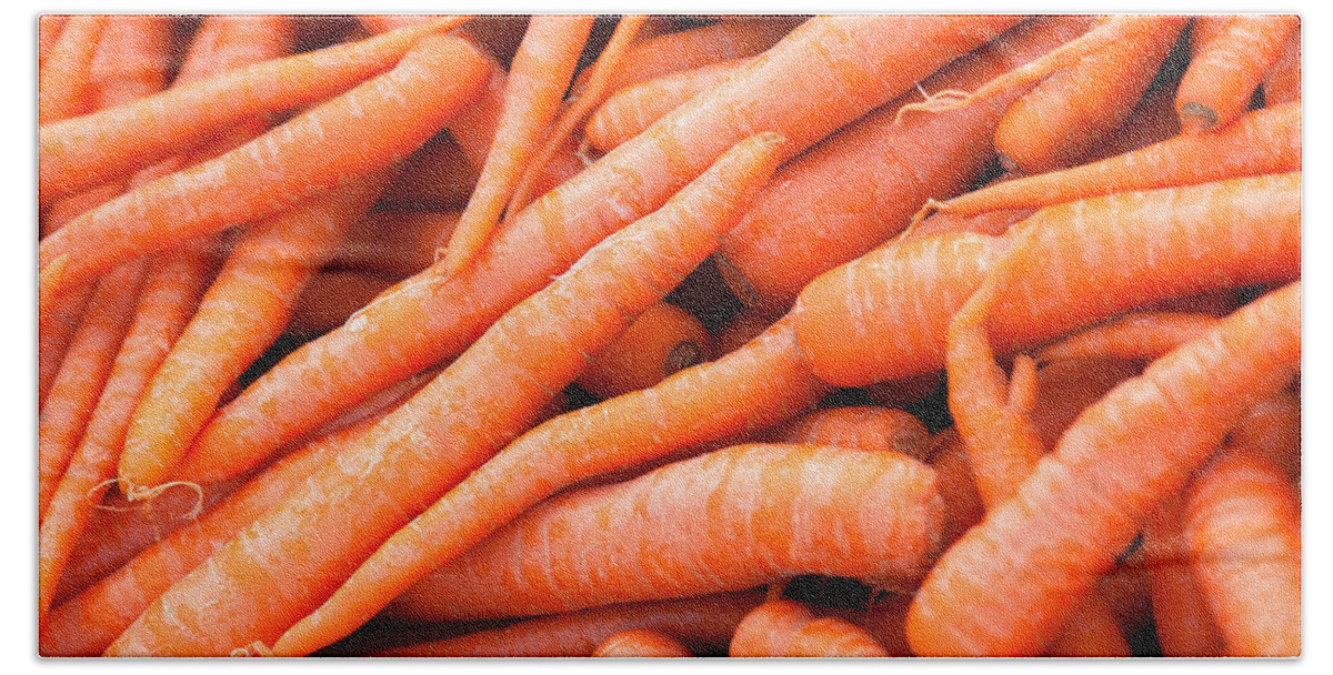 Carrot Bath Towel featuring the photograph Bunch of Carrots by Todd Klassy