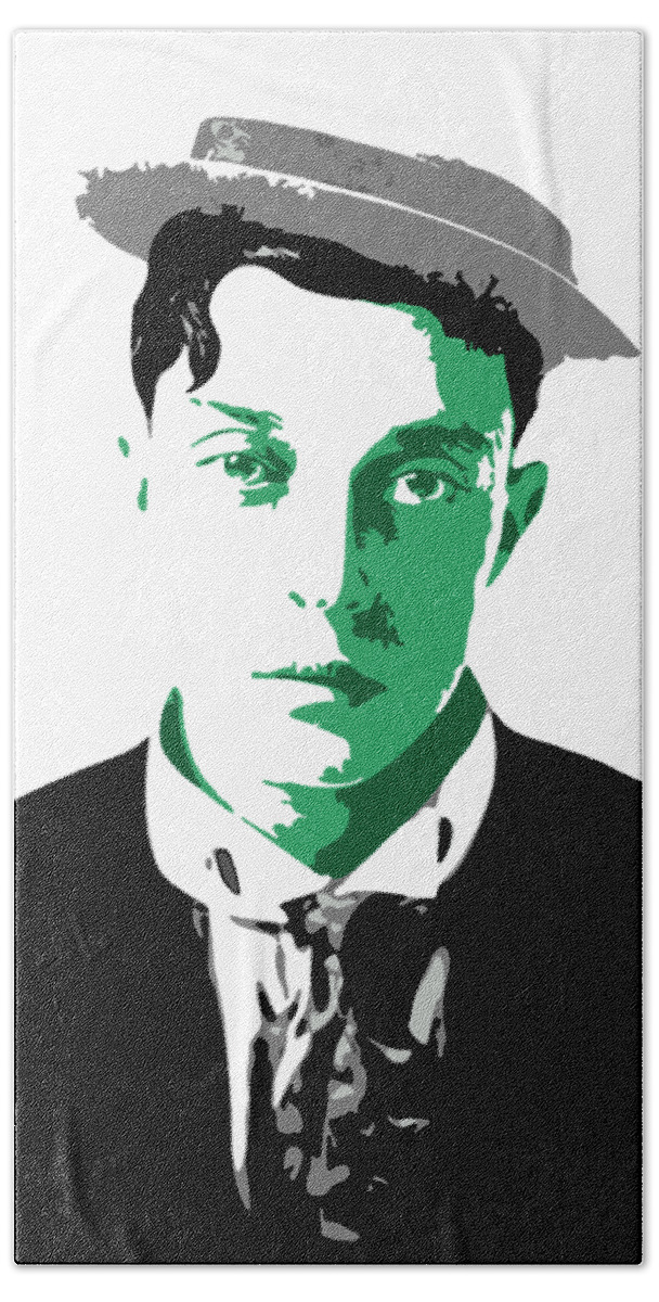 Buster Keaton Bath Towel featuring the digital art Buster Keaton by DB Artist