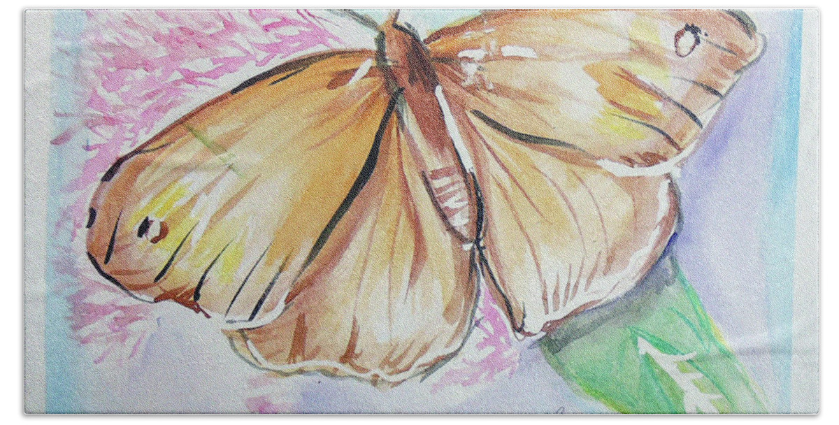  Bath Towel featuring the painting Butterfly 5 by Loretta Nash
