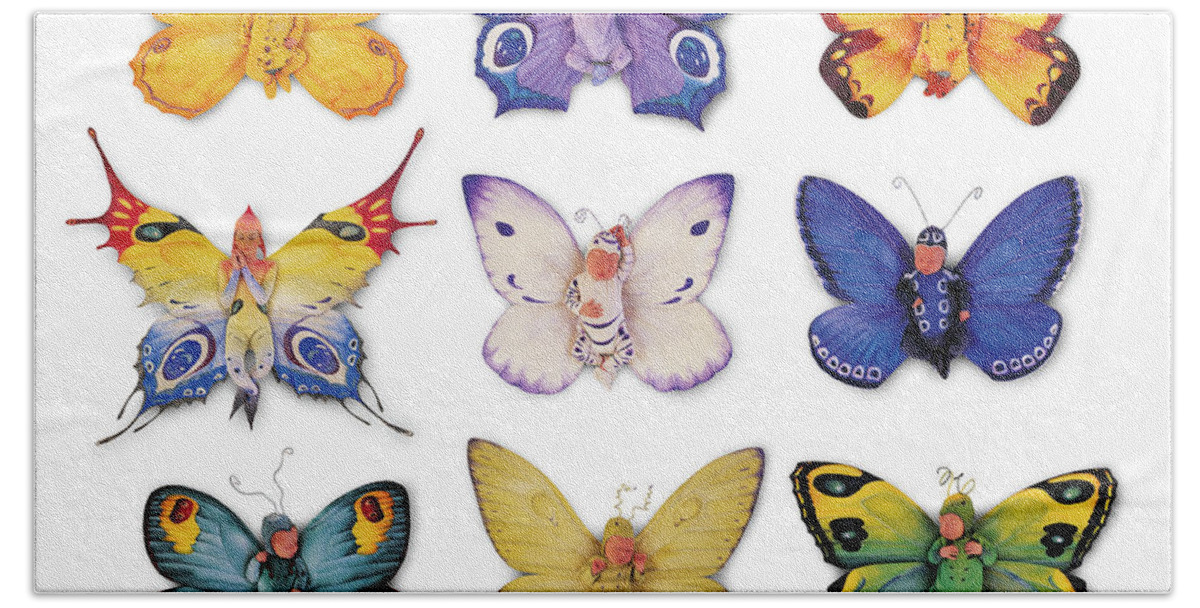 Butterfly Hand Towel featuring the photograph Butterfly Babies by Anne Geddes