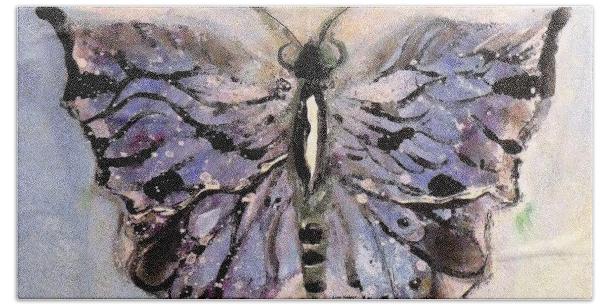Butterfly Bath Towel featuring the digital art Butterfly Study By Lisa Kaiser by Lisa Kaiser