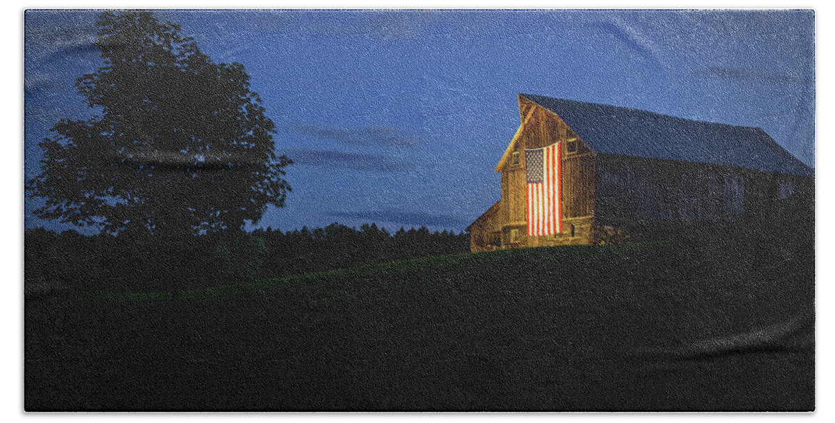 Americam Flag Hand Towel featuring the photograph Old Glory by Dusks Early Light by John Vose