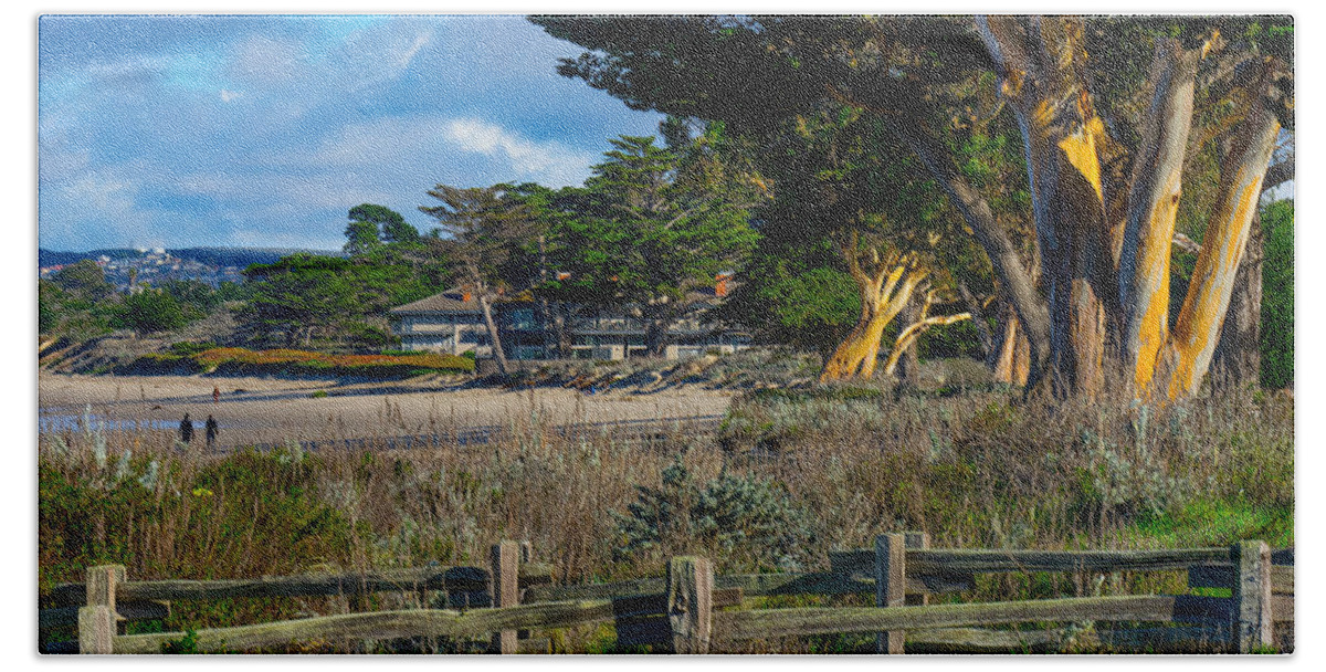 Monterey Hand Towel featuring the photograph By the Beach by Derek Dean