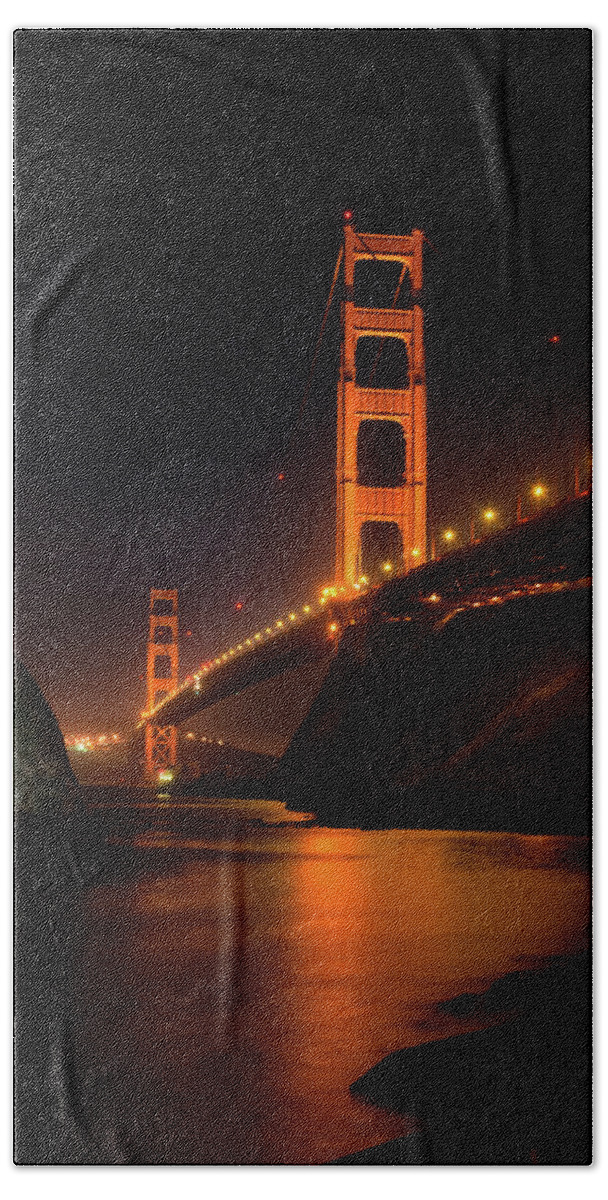 Golden Gate Bridge Hand Towel featuring the photograph By The Golden Gate by Brian Tada