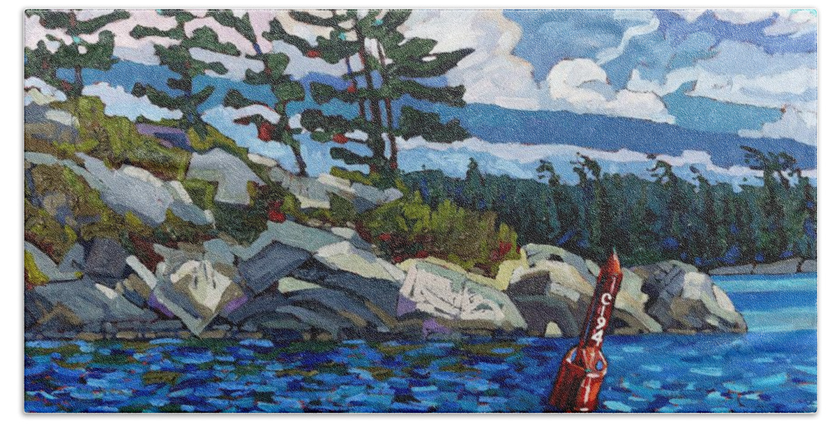 Parry Sound Bath Towel featuring the painting C194 by Phil Chadwick