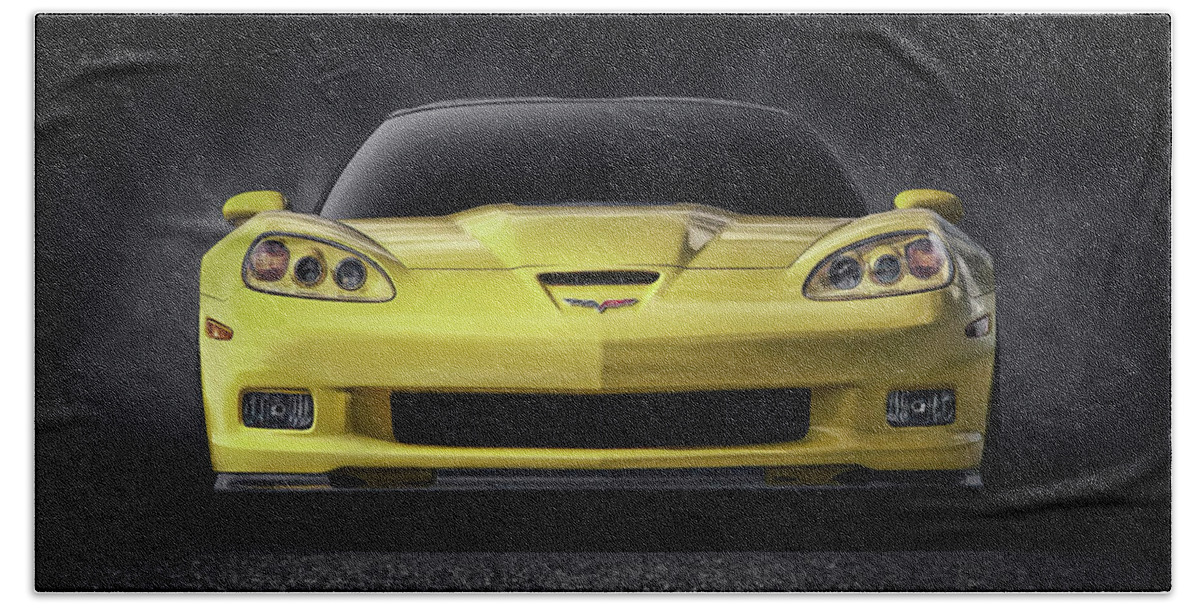 Corvette Hand Towel featuring the digital art C6 Zr1 by Douglas Pittman