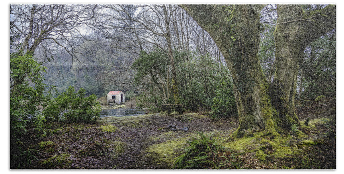 Ireland Bath Towel featuring the photograph Cabin in the Woods by WAZgriffin Digital