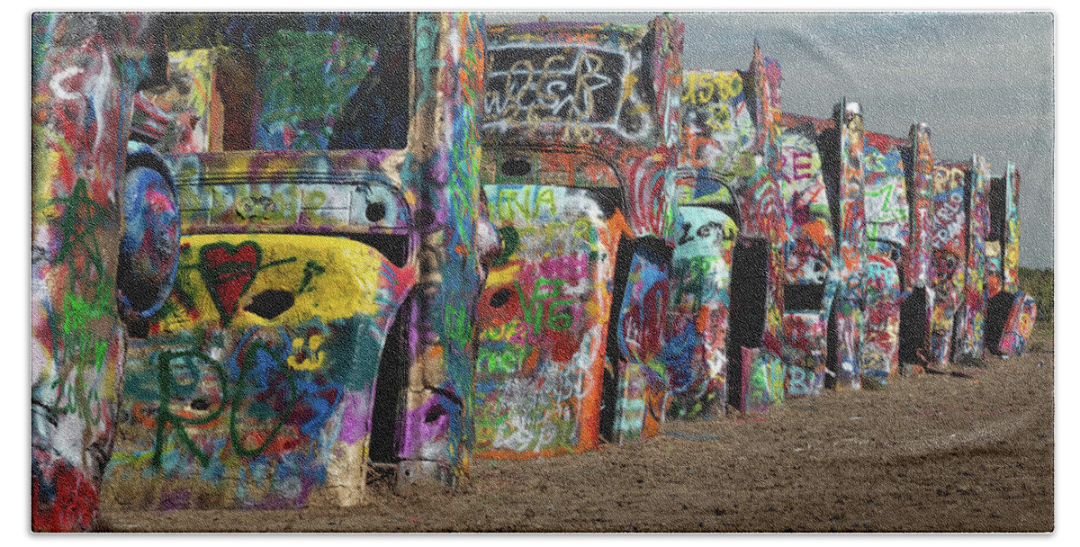 2016 Hand Towel featuring the photograph Cadillac Ranch by Tim Stanley