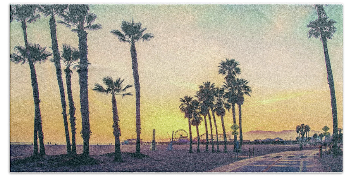 Venice Beach Bath Sheet featuring the photograph Cali Sunset by Az Jackson