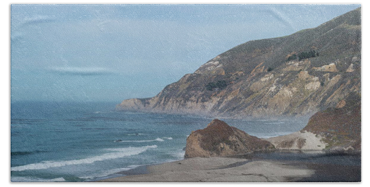 California Hand Towel featuring the photograph California Coast Panorama by Steve Gadomski