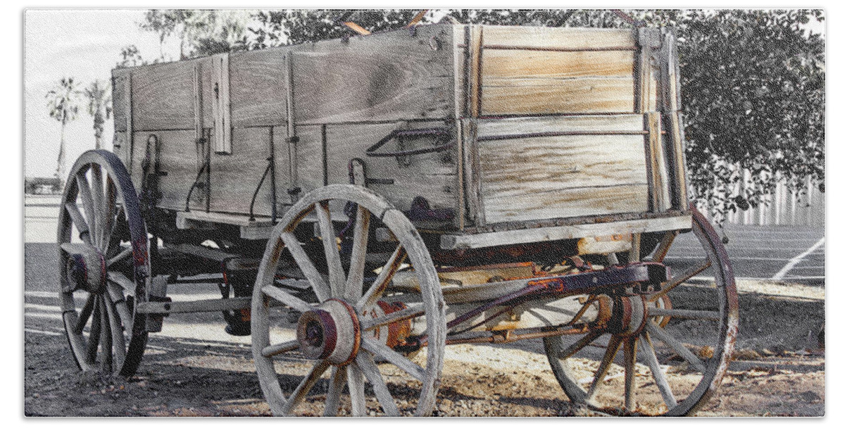 Wagon Hand Towel featuring the photograph California Farm Wagon by Gene Parks