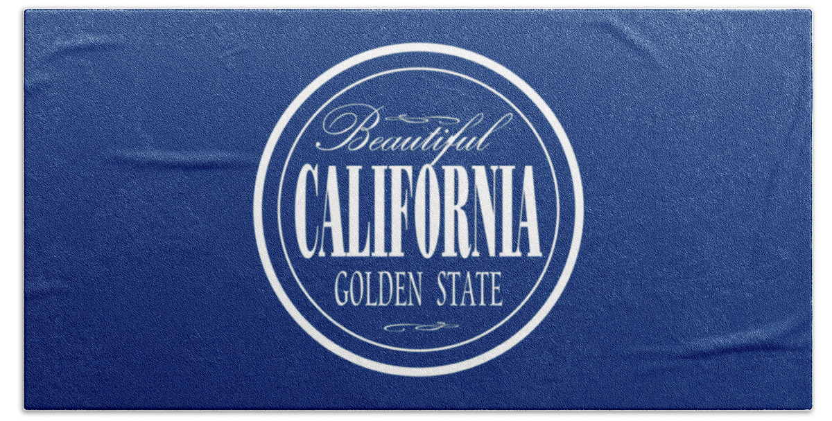 California Hand Towel featuring the mixed media California Golden State Design by Peter Potter