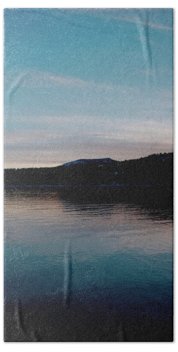 Lake Hand Towel featuring the photograph Calm Blue Lake by Troy Stapek
