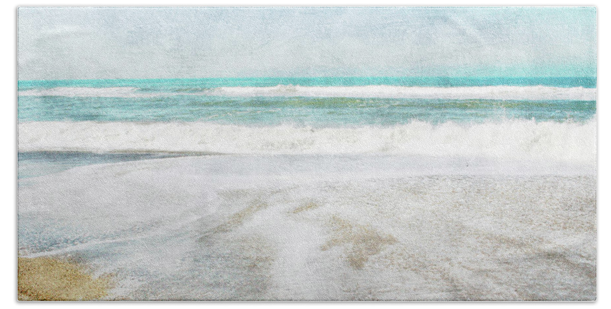 Coast Bath Sheet featuring the mixed media Calm Coast- Art by Linda Woods by Linda Woods