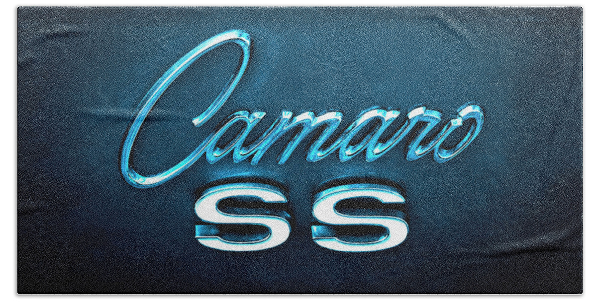 Camaro Bath Towel featuring the photograph Camaro S S Emblem by Mike McGlothlen