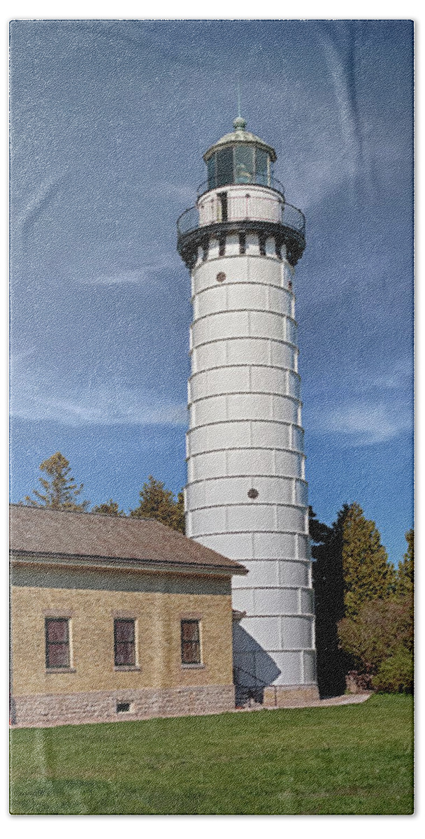 Lighthouses Hand Towel featuring the photograph Cana Island Lighthouse by Susan Rissi Tregoning