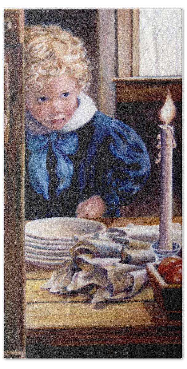 Children Bath Towel featuring the painting Candle by Marie Witte