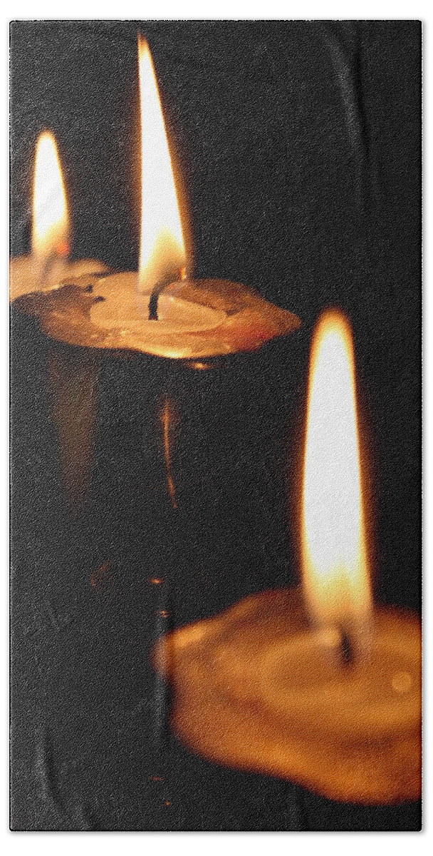 Candles Hand Towel featuring the photograph Candlelight by Lauri Novak