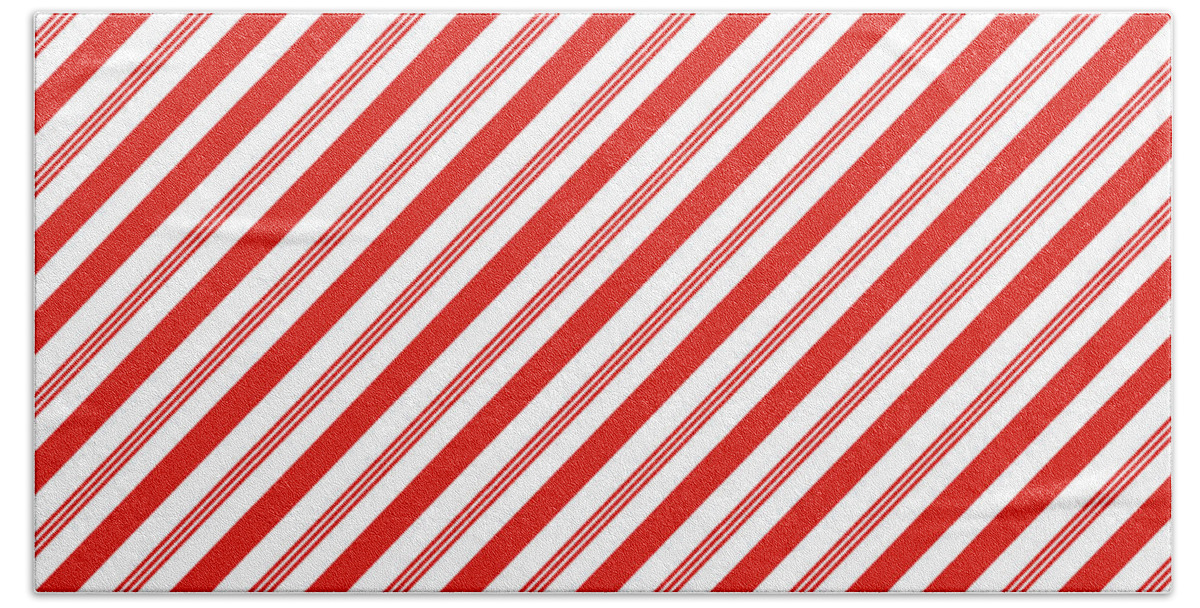 Christmas Hand Towel featuring the digital art Candy Canes Stripes- Art by Linda Woods by Linda Woods
