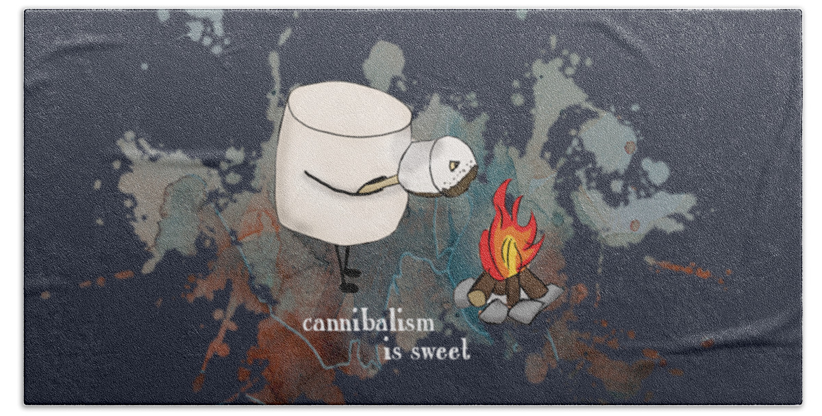 Toasted Hand Towel featuring the photograph Cannibalism is Sweet Illustrated by Heather Applegate