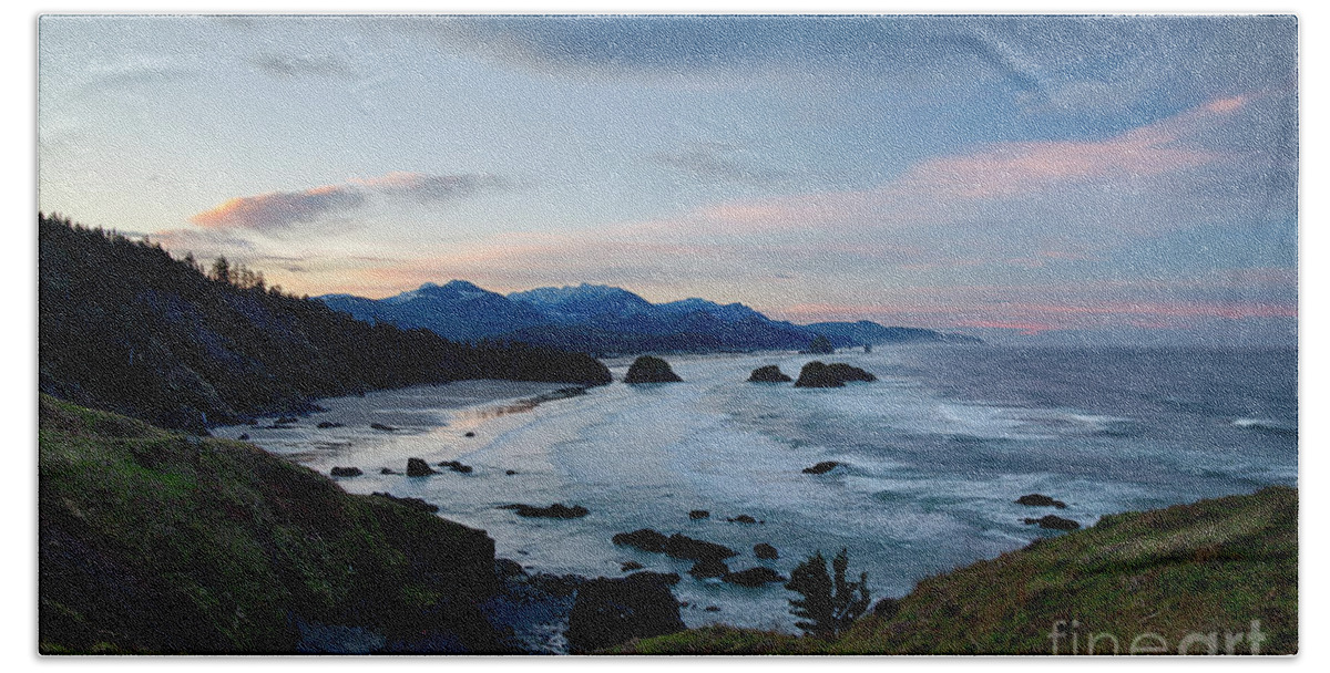 Ecola Point Hand Towel featuring the photograph Cannon Beach View by Idaho Scenic Images Linda Lantzy