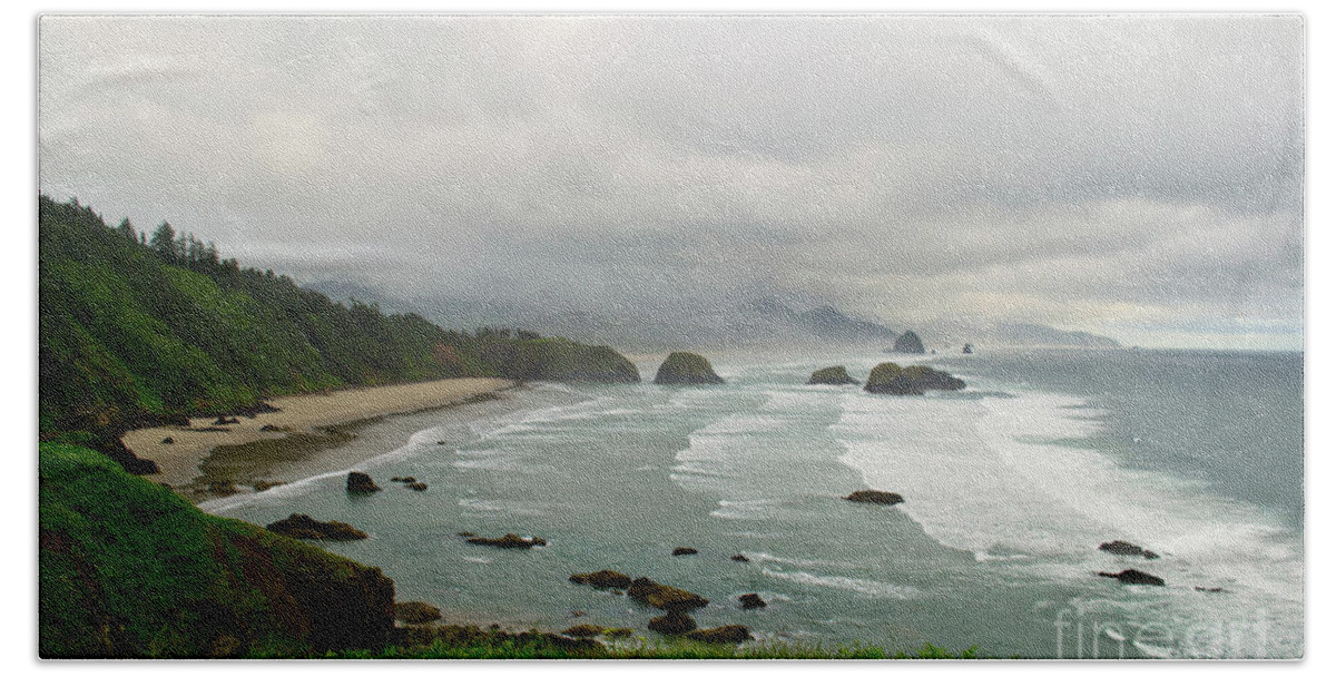 Oregon Coast Hand Towel featuring the photograph Cannon Coast by Suzette Kallen