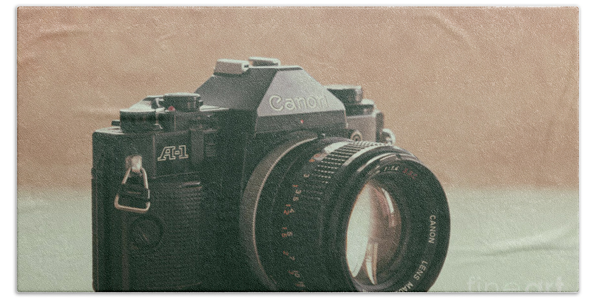 Vintage Hand Towel featuring the photograph Canon A1 by Ana V Ramirez