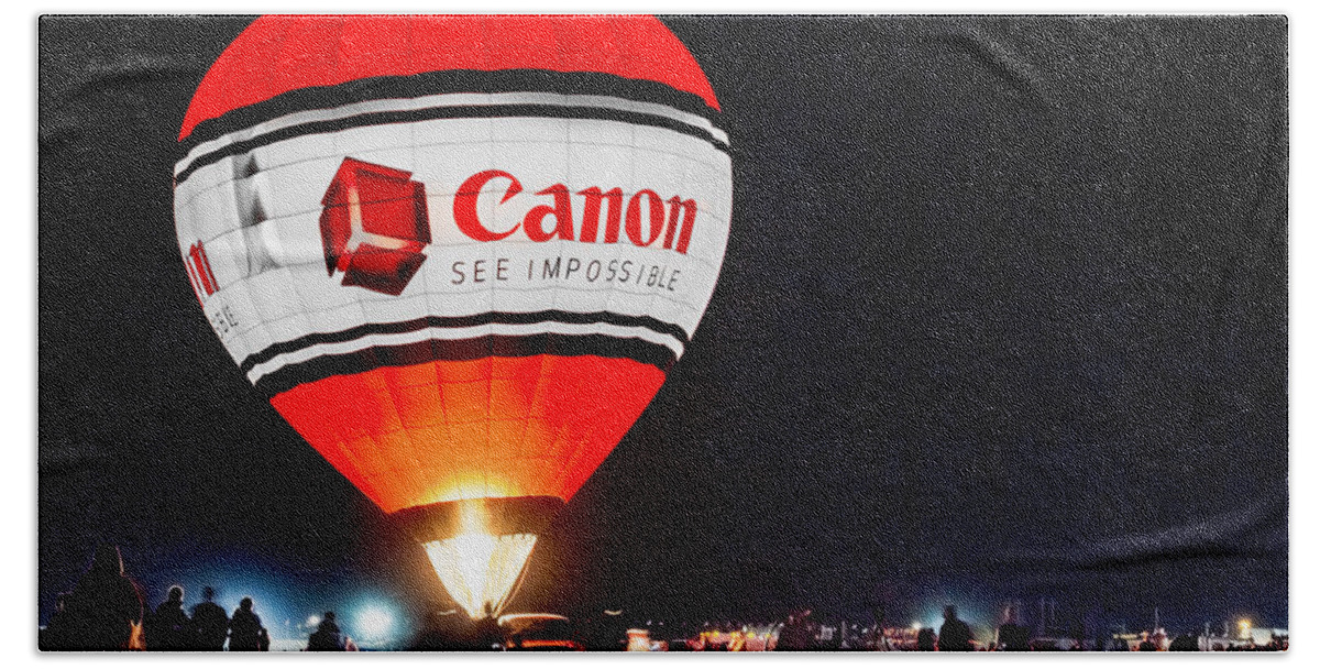 Albuquerque Hand Towel featuring the photograph Canon - See Impossible - Hot Air Balloon by Ron Pate