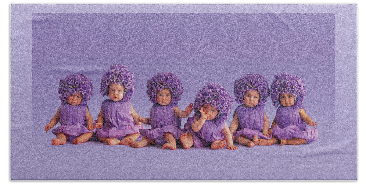Purple Bath Towel featuring the photograph Cantebury Bells by Anne Geddes