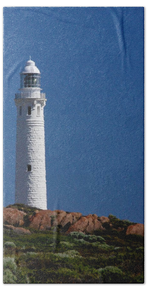 Margaret Bath Towel featuring the photograph Cape Leeuwin Light House by Sarah Lilja