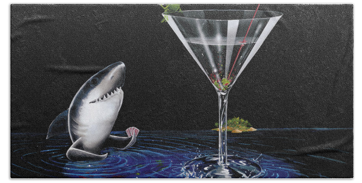Card Counter Hand Towel featuring the painting Card Shark by Michael Godard