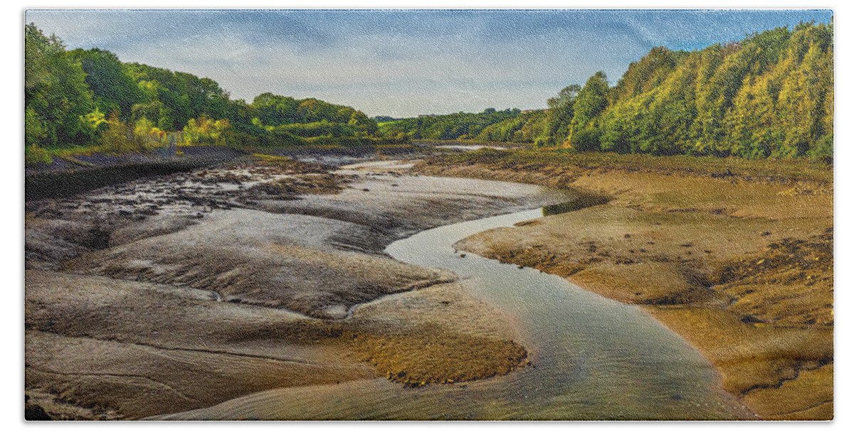 Wales Hand Towel featuring the photograph Carew River Estuary by Mark Llewellyn