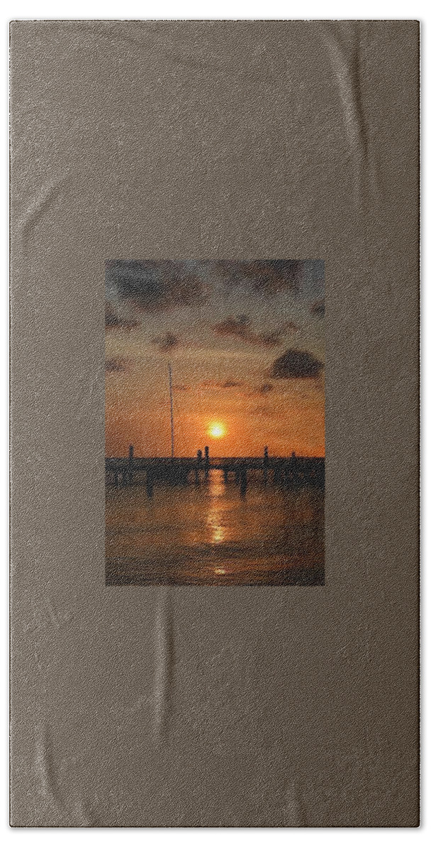 Sunset Hand Towel featuring the photograph Caribbean Sunset by Carolyn Mickulas