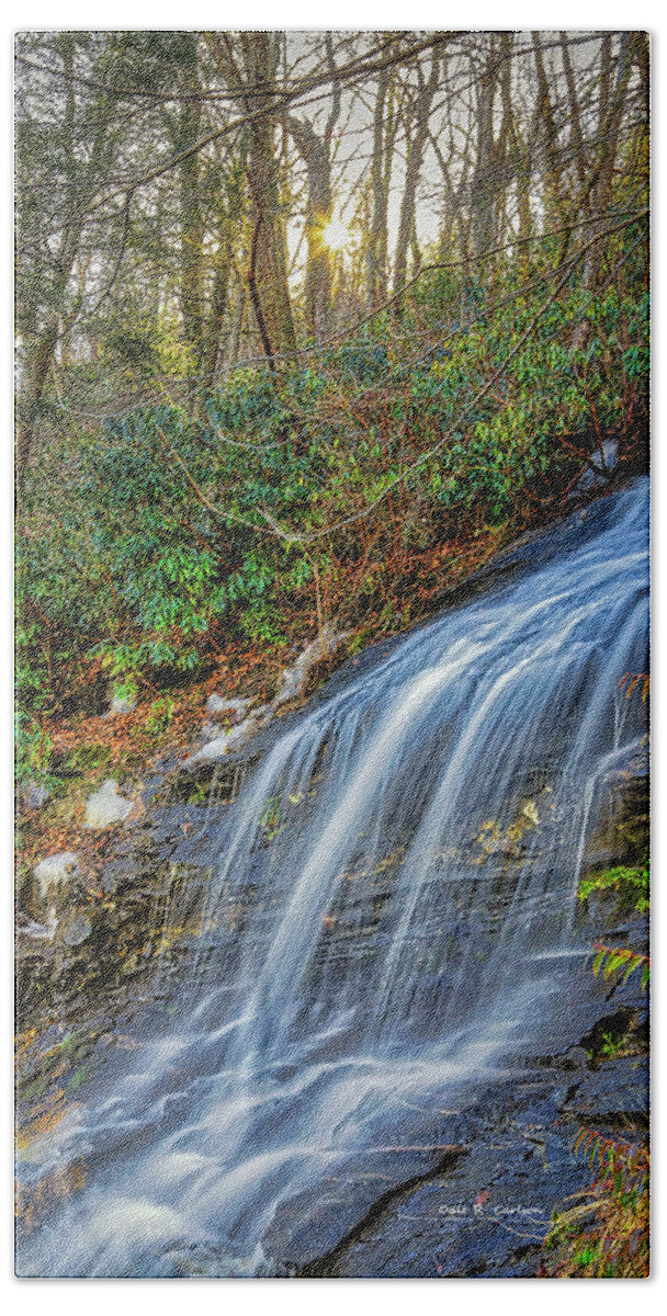 Waterfall Bath Towel featuring the photograph Cascade Sunlight by Dale R Carlson