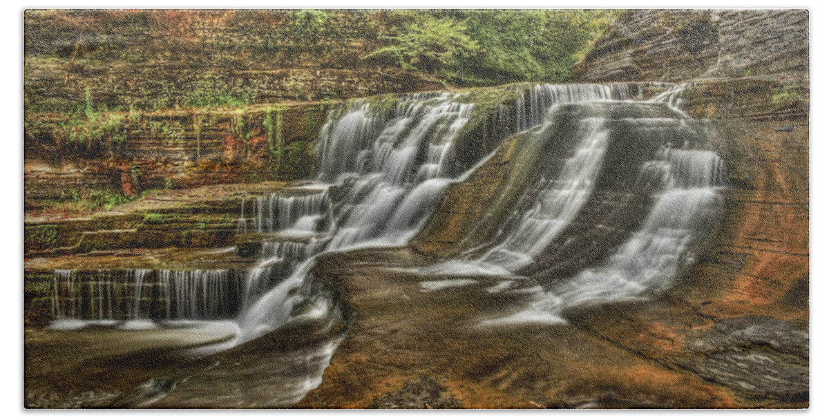 Ithaca Hand Towel featuring the photograph Cascades by Evelina Kremsdorf