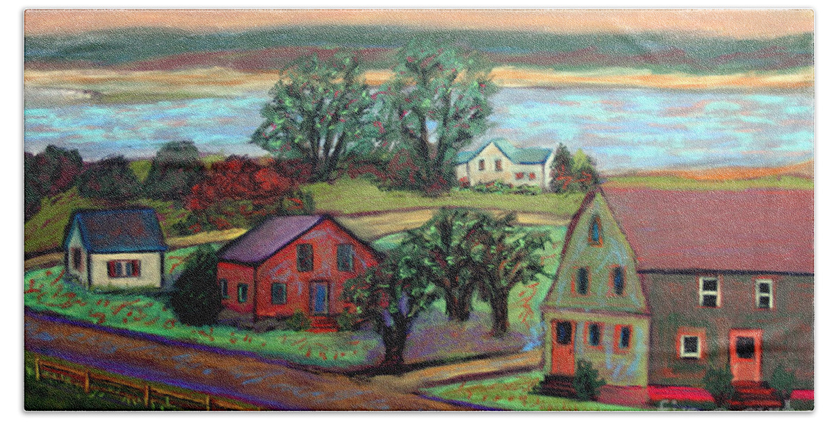 Castine Maine Hand Towel featuring the painting Castine by Pamela Parsons