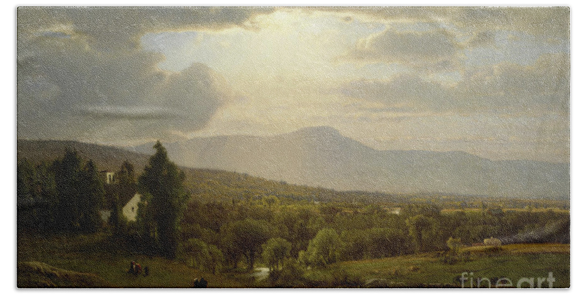 Inness Hand Towel featuring the painting Catskill Mountains by George Inness