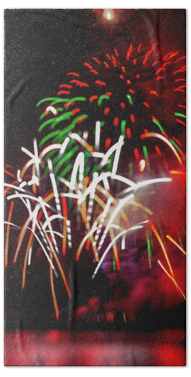 Fireworks Bath Sheet featuring the photograph Celebration Through the Lens Baby by Scott Campbell