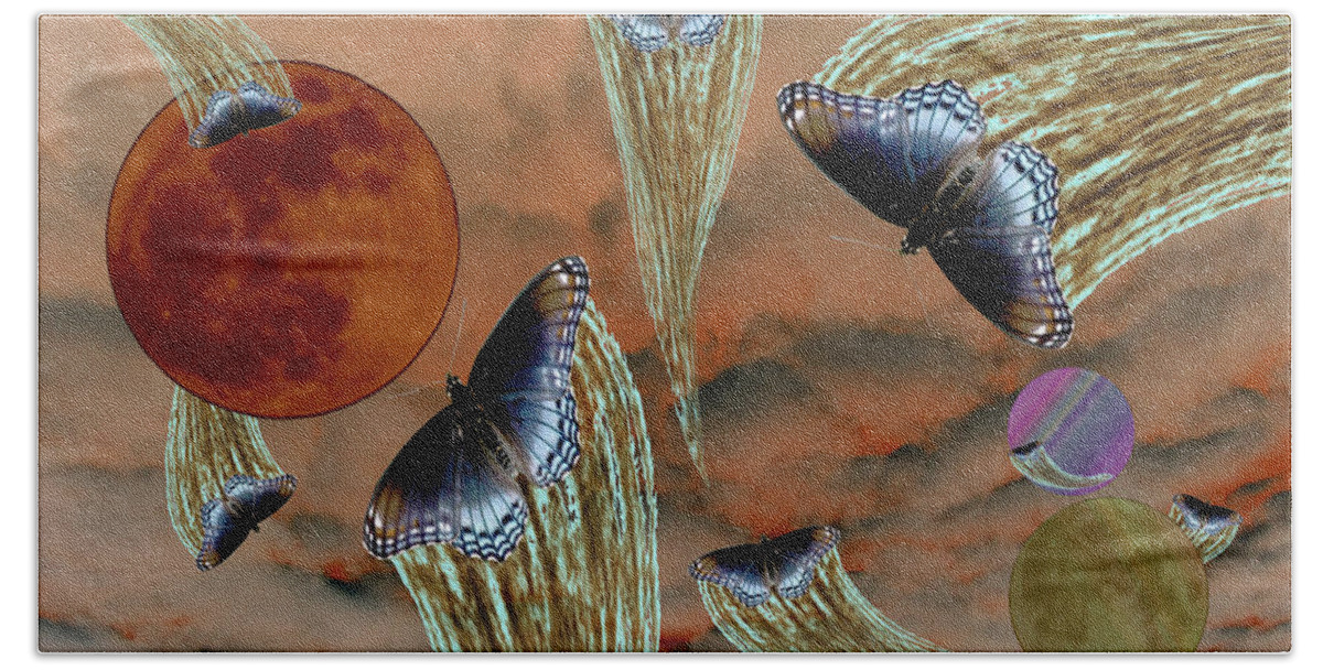 Planet Hand Towel featuring the photograph Celestial Butterflies by David Yocum