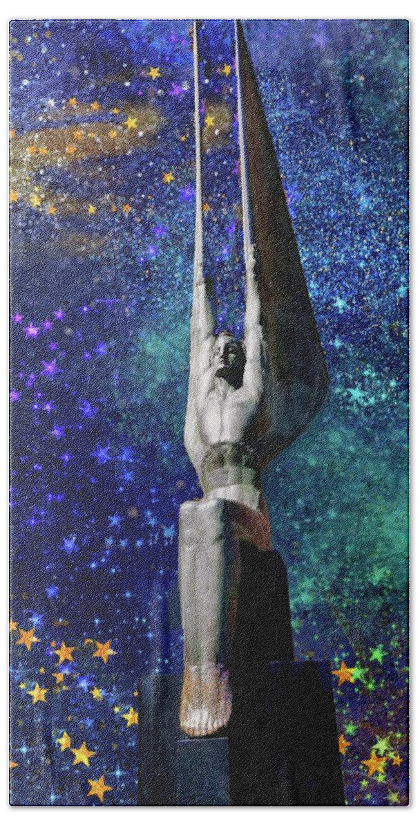 Wings Hand Towel featuring the photograph Celestial Winged Figures of the Republic by Janette Boyd