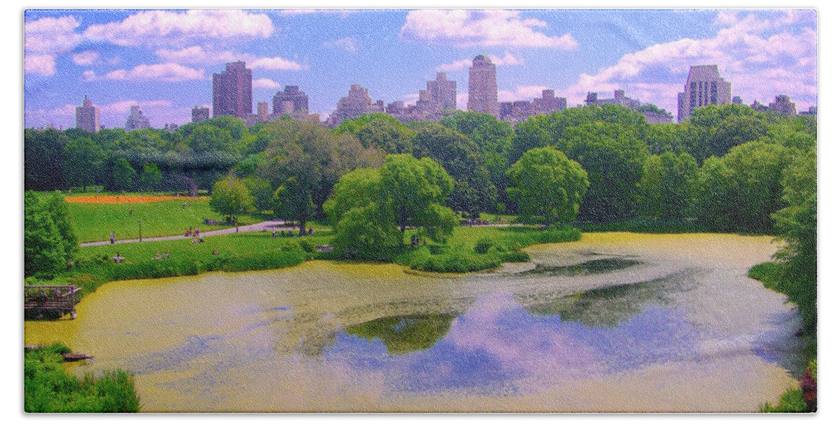 City Usa Prints Hand Towel featuring the photograph Central Park and Lake, Manhattan NY by Monique Wegmueller