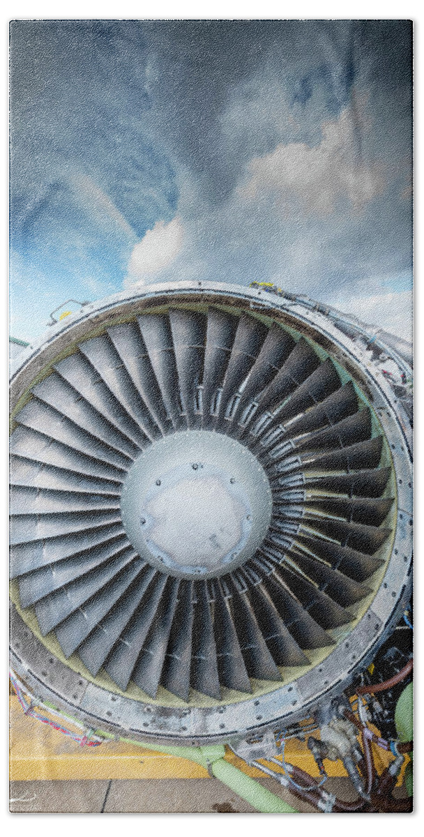 Cfm 56 Hand Towel featuring the photograph CFM56 Turbine Engine by Phil And Karen Rispin