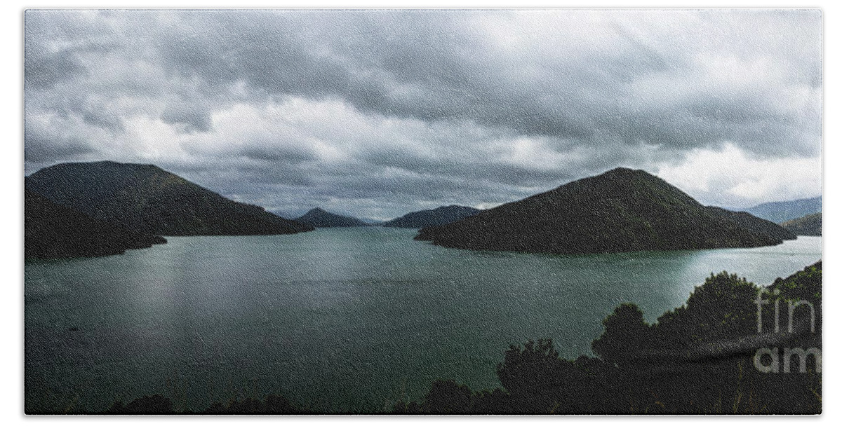 Charlotte Sound Bath Sheet featuring the photograph Charlotte Sound panorama by Sheila Smart Fine Art Photography
