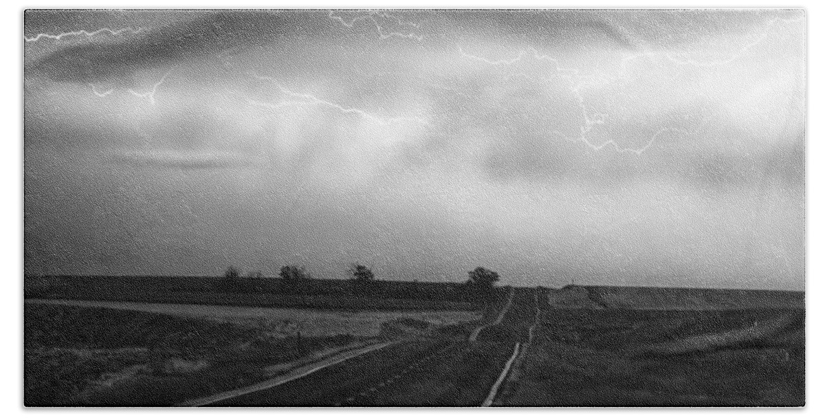 Fe Art Bath Towel featuring the photograph Chasing The Storm - County Rd 95 and Highway 52 - Colorado by James BO Insogna